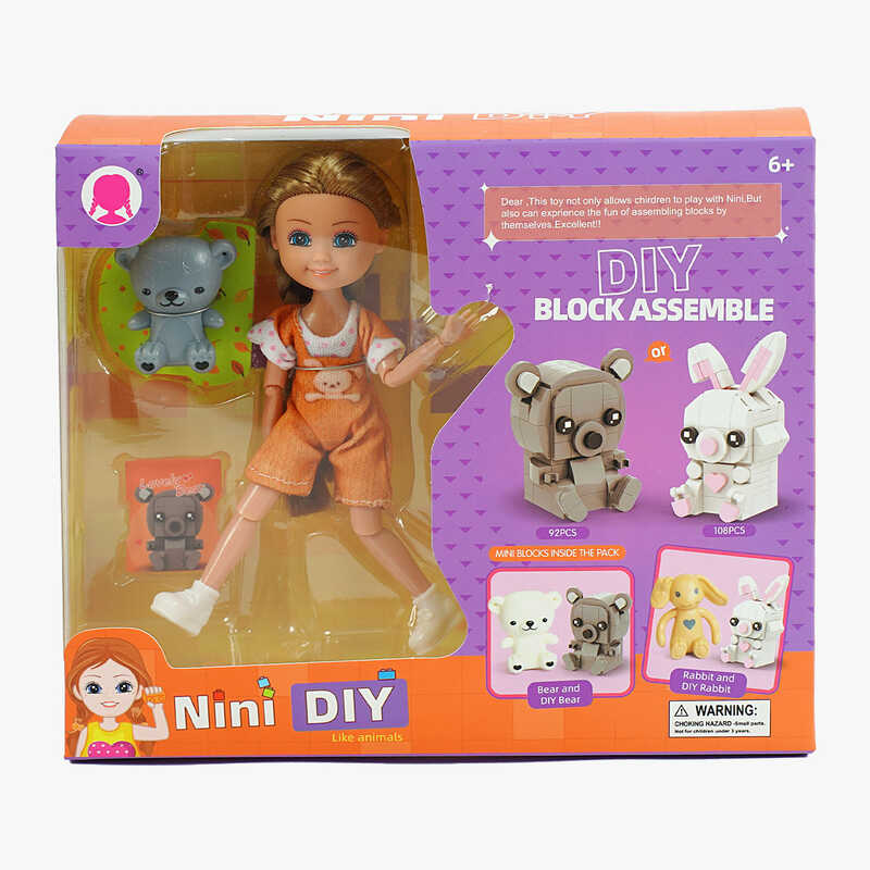 Лялька 53862 (96/2) висота 15 см, іграшка-конструктор, в коробці