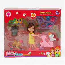 Лялька 55801 (48/2) висота 15 см, улюбленці, аксесуари, в коробці