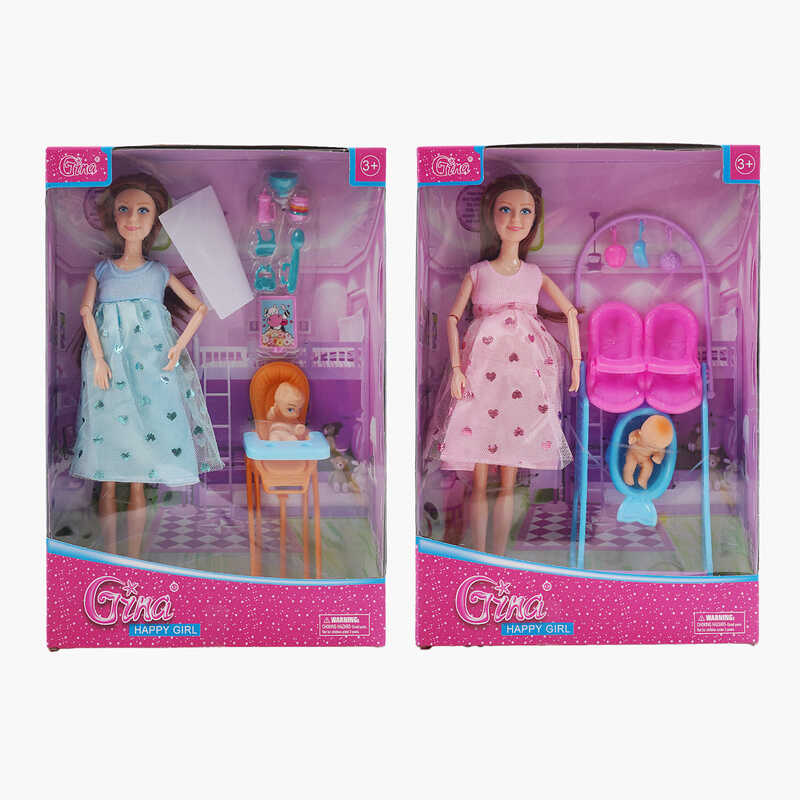 Лялька 6004 GD-11 (60/2) 2 види, висота: 30 см, знімний живіт, шарнірні суглоби, пупсик, аксесуари, в коробці