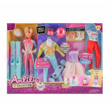Лялька 616033 (18) висота - 31 см, шарнірні суглоби, гумова голова, 7 додаткових суконь, муляжі прикрас, аксесуари, в коробці