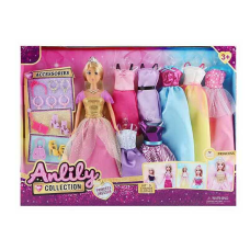 Лялька 616283 (18) висота - 31 см, гумова голова, 7 додаткових суконь, муляжі прикрас, аксесуари, в коробці