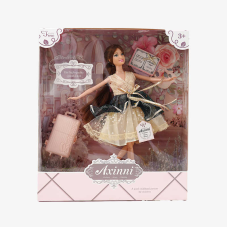 Лялька 6350-10 (48/2) висота: 30 см, шарнірні суглоби, знімний одяг, валізка, в коробці