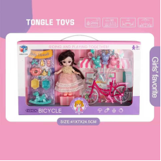 Лялька 6688-16 (30) 15 см, імітація скляних очей, шарнірні суглоби, аксесуари, велосипед, в коробці