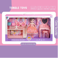 Лялька 6688-18 (24) 22 см, імітація скляних очей, шарнірні суглоби, аксесуари, меблі, в коробці