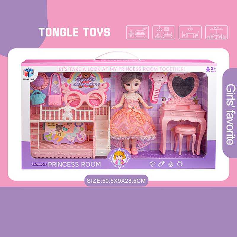 Лялька 6688-18 (24) 22 см, імітація скляних очей, шарнірні суглоби, аксесуари, меблі, в коробці