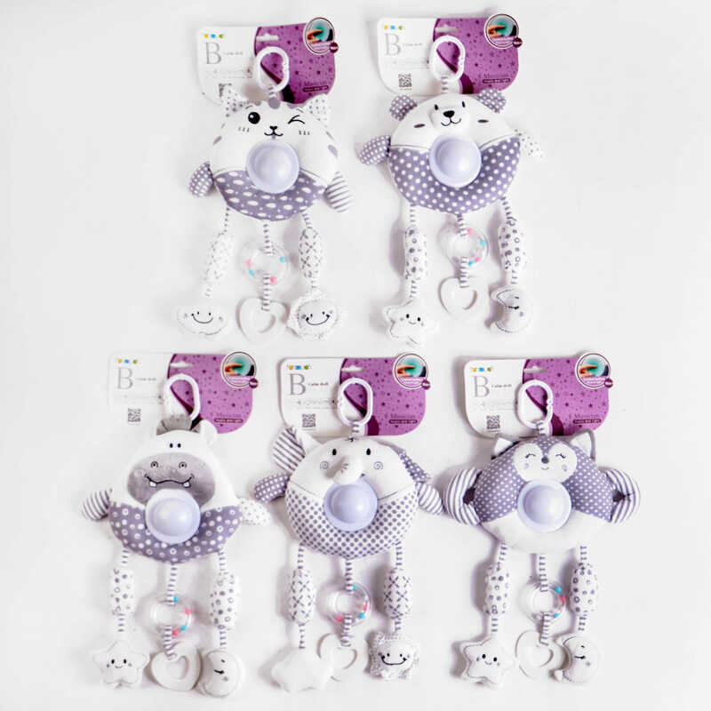 Брязкальце FM 888-14 /15/16/17/18 (72) “Тваринки“, підсвічування, колискові, мелодія вітру, на листі, ВИДАЄТЬСЯ ТІЛЬКИ МІКС ВИДІВ