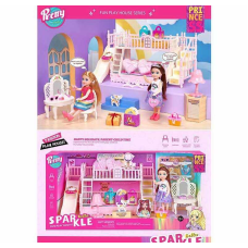 Лялька 7028 (16) 14 см, улюбленець, аксесуари, меблі, ліжко, столик, дзеркало, знімний одяг, в коробці