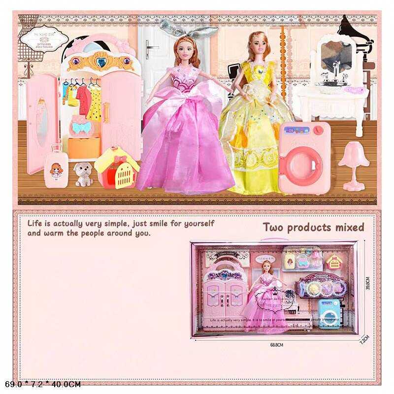 Лялька 8703-1 (12) “Меблі“, 4 улюбленця, аксесуари, продукти, у коробці