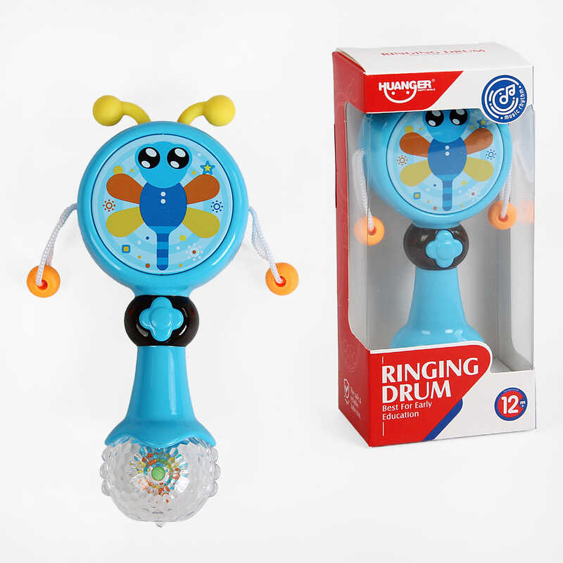 Брязкальце HE 0515 (72) “Комашка”, мелодії, звуки, фраза англійською, підсвічування, колотушка, в коробці