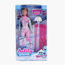 Лялька 98005 (36) висота 29 см, лижі, шолом, в коробці