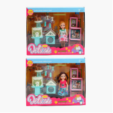 Лялька 9916 (96/2) 2 види, висота 17 см, улюбленець, будиночок, аксесуари, в коробці