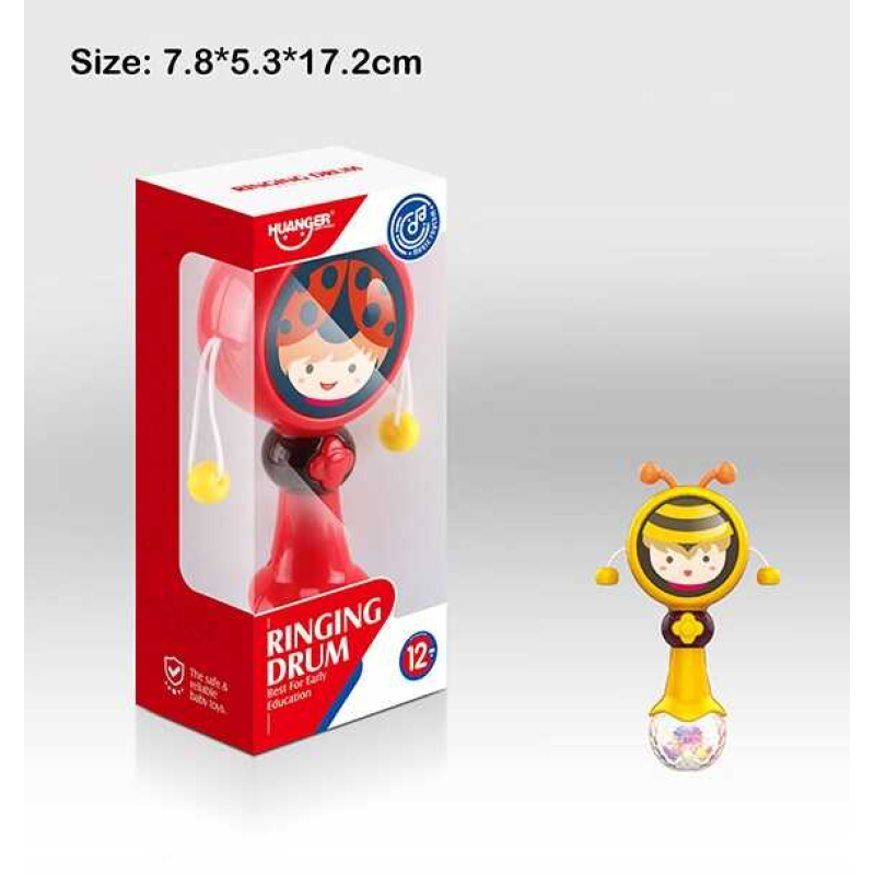 Брязкальце HE 0523 /0524 (72) 2 види, “Бджілка”, звук, підсвічування, дзвінки кульки, в коробці