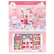 Ігровий набір з флоксовими фігурками 6698 (8) “Парк атракціонів”, 3 флоксові фігурки, атракціони, замок, аксесуари, улюбленець, меблі, в коробці