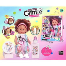Лялька A 766 B (12/2) висота 42см, п’є, ходить на горщик, заплющує очі, пляшечка, стрази, заколки, в коробці