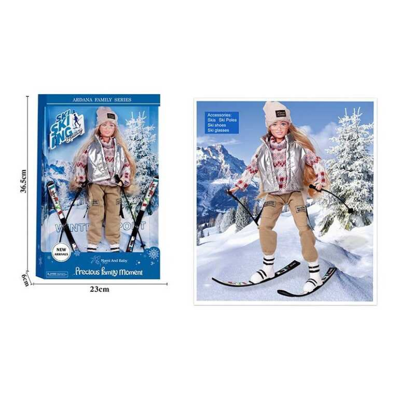 Лялька A 788 A (48/2) “Лижниця“, висота 30см, знімний одяг та лижі, окуляри, лижні палиці, в коробці Лялька A 788 A (48/2) “Лижниця“, висота 30см, знімний одяг та лижі, окуляри, лижні палиці, в коробці