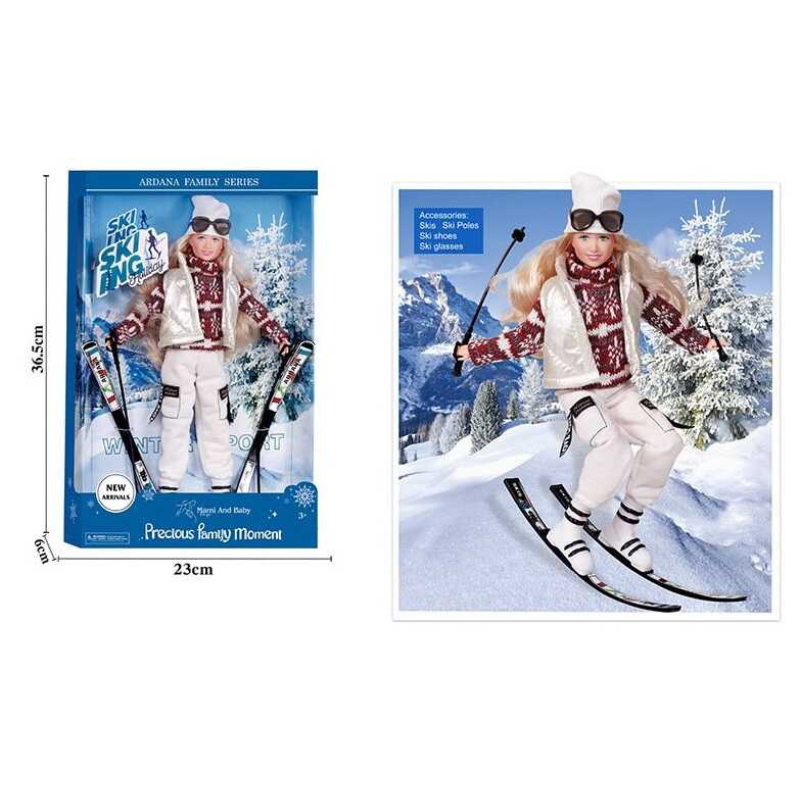 Лялька A 788 B (48/2) 30 см, шарнірні суглоби, окуляри, взуття, лижі, в коробці Лялька A 788 B (48/2) 30 см, шарнірні суглоби, окуляри, взуття, лижі, в коробці