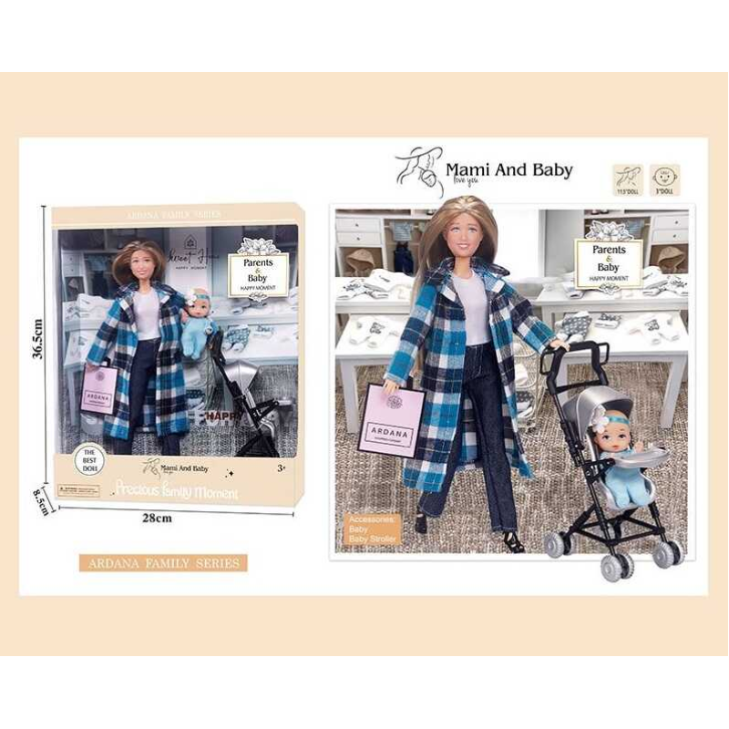 Лялька A 789-1 (24/2) висота 30 см, немовля, зйомне взуття, аксесуари, візочок, в коробці Лялька A 789-1 (24/2) висота 30 см, немовля, зйомне взуття, аксесуари, візочок, в коробці