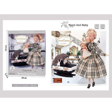 Лялька A 793-2 (24/2) висота 30 см, немовля, зйомне взуття, аксесуари, колиска, в коробці