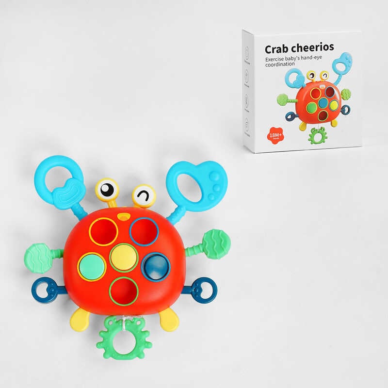 Брязкальце HLX 205 A (96) краб, гризунок, тріскачка, логічна гра, заводний механізм, в коробці