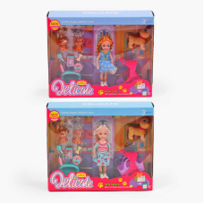 Лялька A 8-15 (96/2) 2 види, знімне взуття, аксесуари, улюбленці, візочок, в коробці