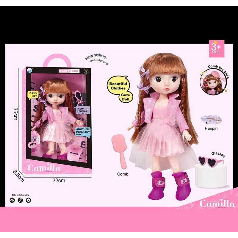 Лялька A 923 A (24/2) висота: 30 см, шарнірні суглоби, імітація скляних очей, аксесуари, гребінець, в коробці