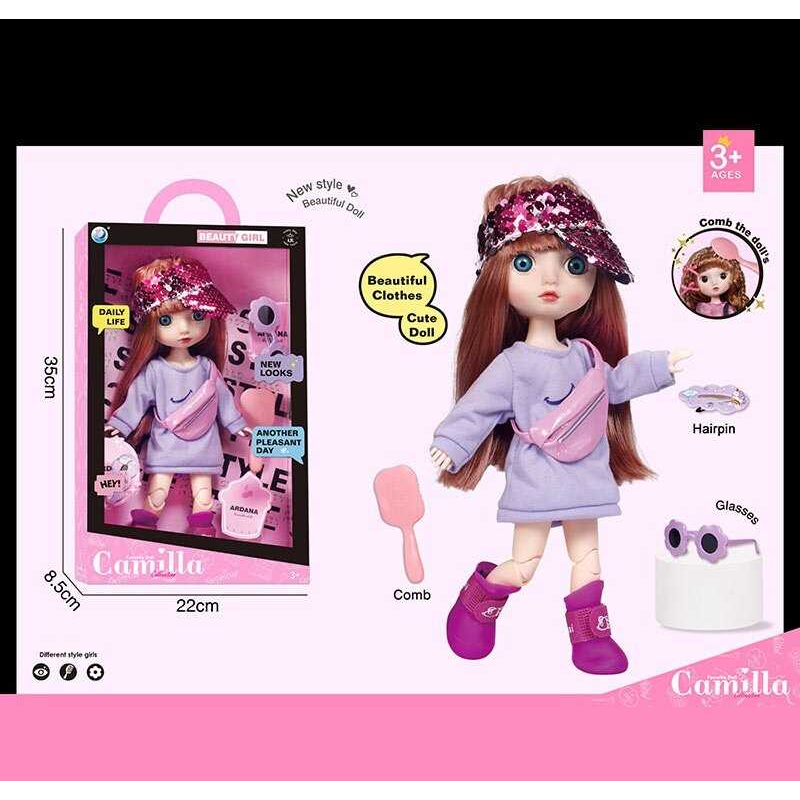 Лялька A 923 C (24/2) висота: 30 см, шарнірні суглоби, імітація скляних очей, аксесуари, гребінець, в коробці