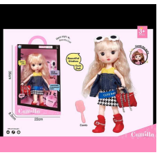 Лялька A 923 F (24/2) висота: 30 см, шарнірні суглоби, імітація скляних очей, аксесуари, гребінець, в коробці