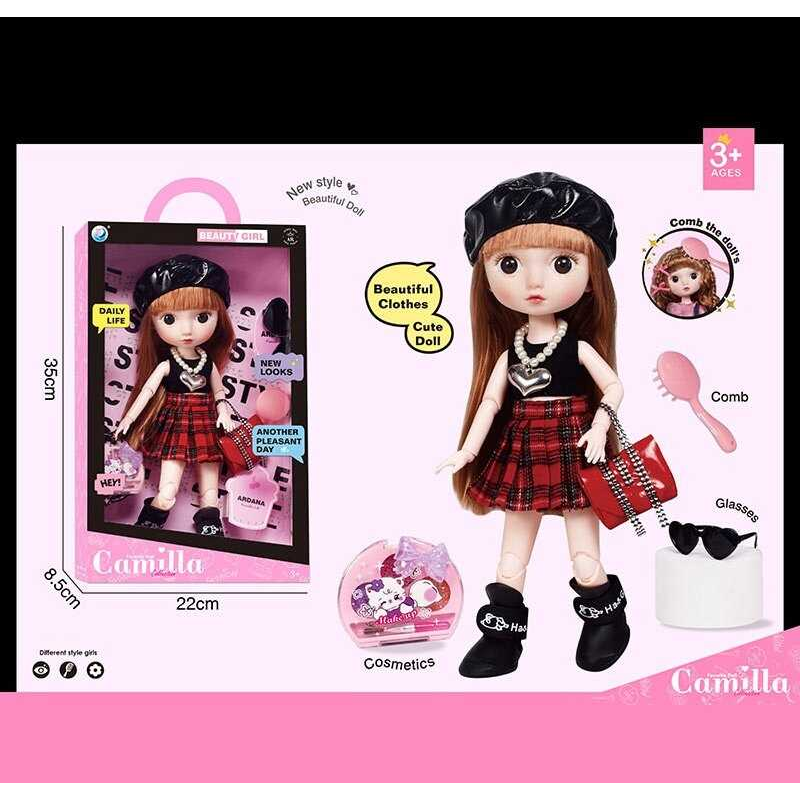 Лялька A 923 I (24/2) висота: 30 см, шарнірні суглоби, імітація скляних очей, аксесуари, гребінець, в коробці