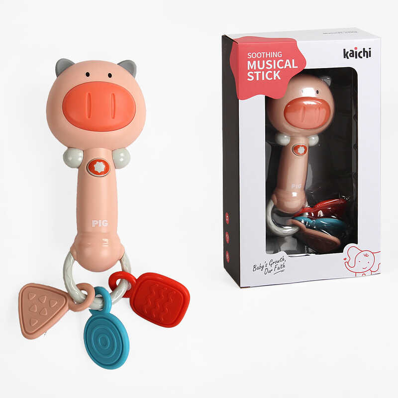 Брязкальце K 999-152 (72/2) “Свинка”, звук, підсвічування, мелодії, прорізувач, в коробці