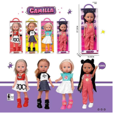 Лялька A 925 A (48/2) 4 види, висота 33.5 см, знімний одяг, рухливі кінцівки, прошите волосся, імітація скляних очей, в коробці, ВИДАЄТЬСЯ ТІЛЬКИ МІКС ВИДІВ