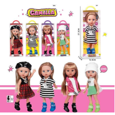 Лялька A 925 B (48/2) 4 види, висота 33.5 см, знімний одяг, рухливі кінцівки, прошите волосся, імітація скляних очей, в коробці, ВИДАЄТЬСЯ ТІЛЬКИ МІКС ВИДІВ