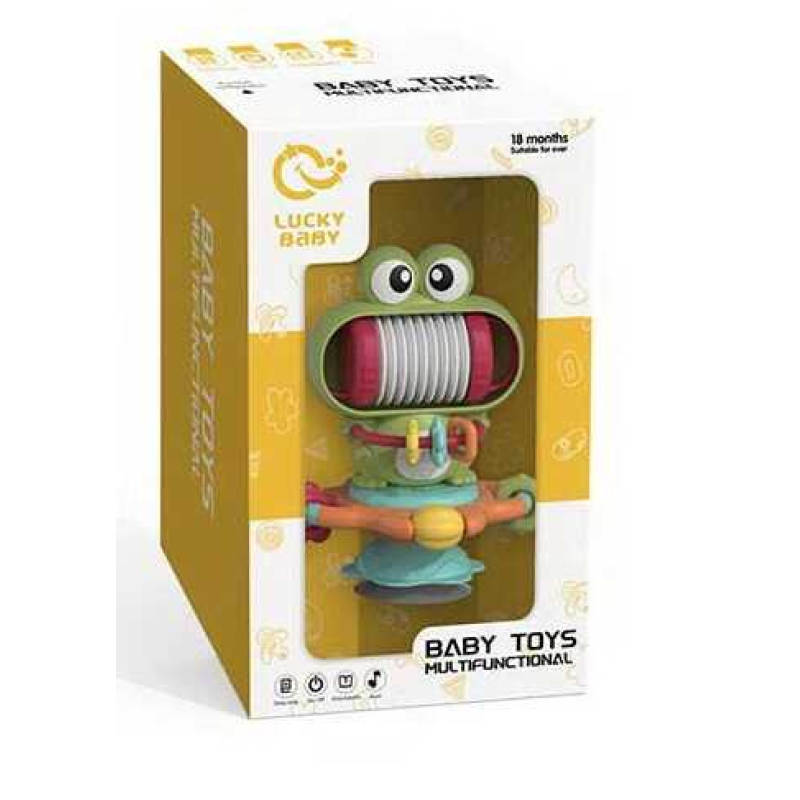 Брязкальце LDJ 230 A (36) “Жабеня”, звук, мелодії, прорізувач, пискавка, пальчикова гра, в коробці