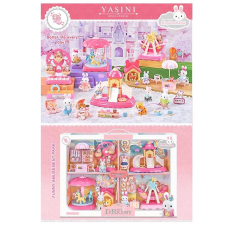 Ігровий набір з флоксовими фігурками 6702 (6) “Парк розваг”, 4 флоксові фігурки, атракціони, аксесуари, улюбленець, меблі, в коробці