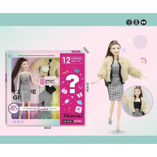 Лялька DMN 02 D (36/2) висота 30 см, зйомне взуття, одяг, 12 аксесуарів, в коробці