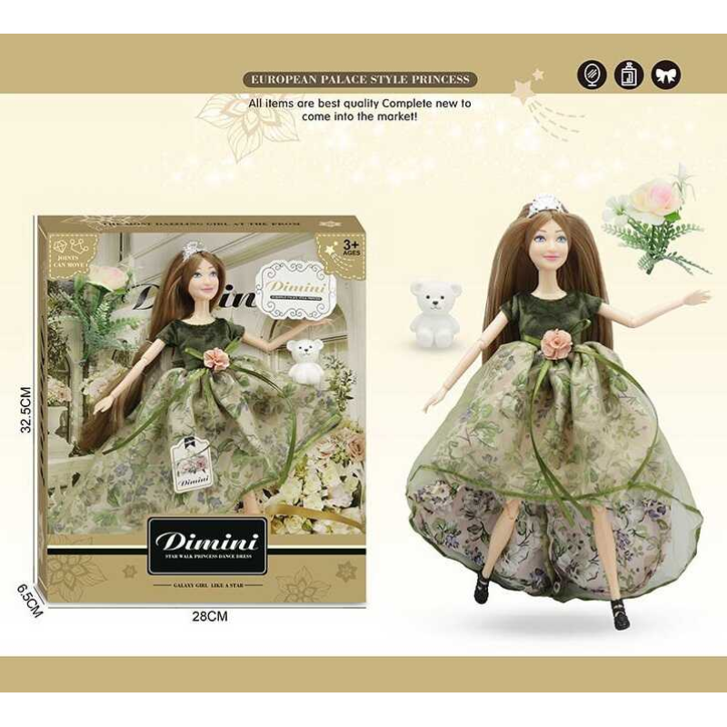 Лялька DMN 06 A (48/2), висота 30 см, зйомне взуття, аксесуар, улюбленець, в коробці