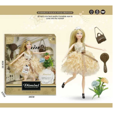 Лялька DMN 06 C (48/2) висота 30 см, зйомне взуття, аксесуари, гребінець, в коробці