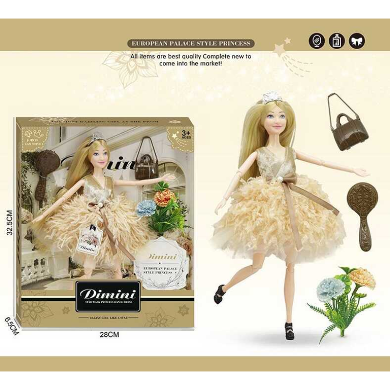 Лялька DMN 06 C (48/2) висота 30 см, зйомне взуття, аксесуари, гребінець, в коробці