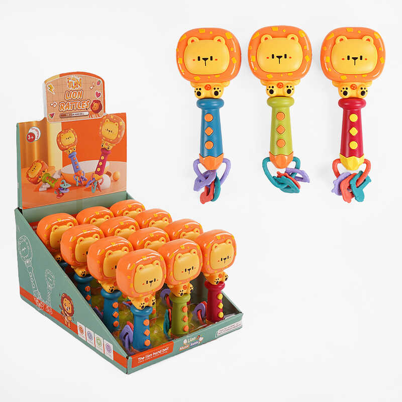 Брязкальце M 609 (12) ЦІНА ЗА 12 ШТУК В БЛОЦІ, “Лев”, мелодії, англійські слова, звуки тварин, музичні інструменти, прорізувач Брязкальце M 609 (12) ЦІНА ЗА 12 ШТУК В БЛОЦІ, “Лев”, мелодії, англійські слова, звуки тварин, музичні інструменти, прорізувач