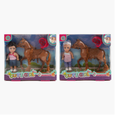 Лялька GN 686-8 (128/2) 2 види, висота: 11,5см, кінь, аксесуари, в коробці