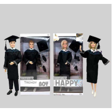 Лялька HX 888999 (120/2) 2 види, висота 30 см, “Випускник”, рухливі кінцівки, академічний капелюх, знімний одяг та взуття, в коробці