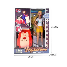 Лялька JJ 8722 (30/2) висота - 29 см, мопед трансформується у рюкзак, рухомі суглоби, улюбленець, в коробці