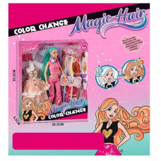 Лялька JJ 9914-2 W (48/2) висота - 30 см, змінює колір волосся, 3 знімні прядки, шарнірні суглоби, гумова голова, сукня, аксесуари, в коробці