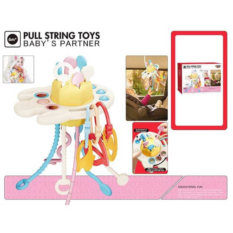 Брязкальце N 1654 Штрих=40069 (72) Космічна ракета”, Pop it, пальчикова гра, прорізувач, шнурочки, підвіски, в коробці