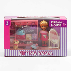 Лялька K 899-131 (48/2) висота 10 см, гардеробна, одяг, аксесуари, взуття, улюбленець, дзеркало, предмети декору, в коробці