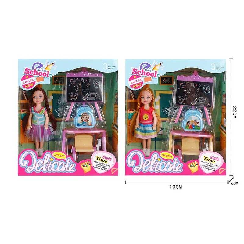 Лялька L 5-17 (96/2) 2 види, “Школа“, дошка, ранець, парта, стільчик, висота ляльки 14см, в коробці Лялька L 5-17 (96/2) 2 види, “Школа“, дошка, ранець, парта, стільчик, висота ляльки 14см, в коробці