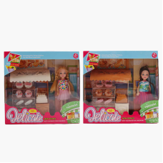 Лялька L 5-23 (96/2) 2 види, висота: 14см, аксесуари, прилавок з випічкою, в коробці