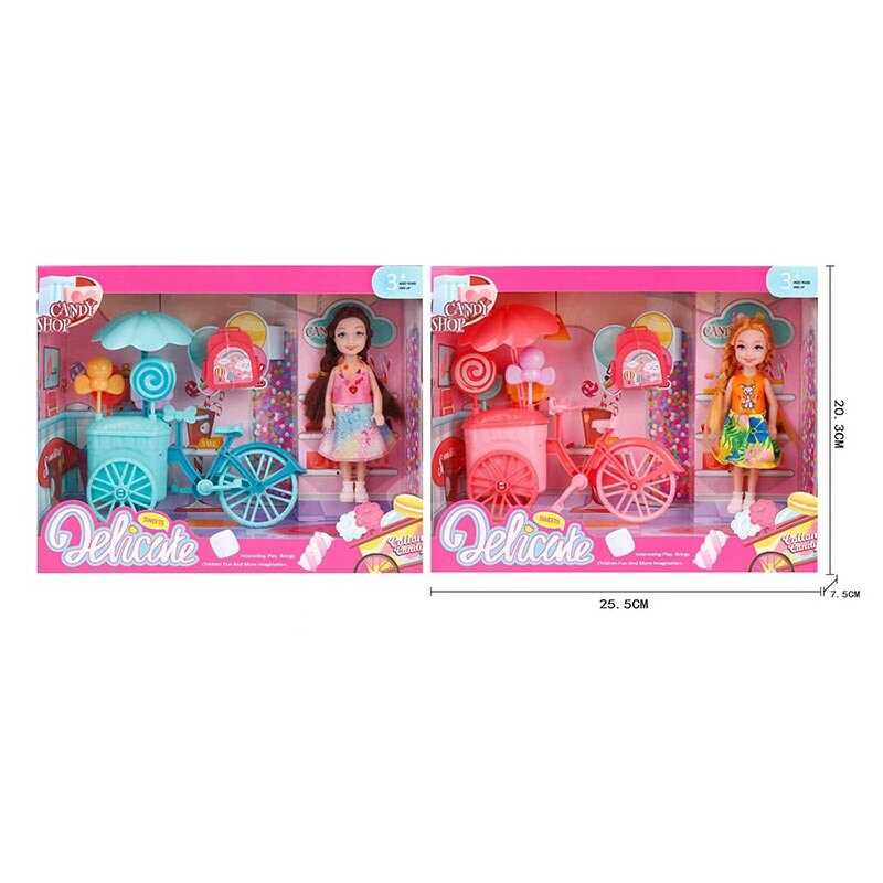 Лялька L 5-32 (96/2) 2 види, висота ляльки - 14 см, гумова голова, велосипед з морозивом та парасолькою, рюкзак, в коробці Лялька L 5-32 (96/2) 2 види, висота ляльки - 14 см, гумова голова, велосипед з морозивом та парасолькою, рюкзак, в коробці