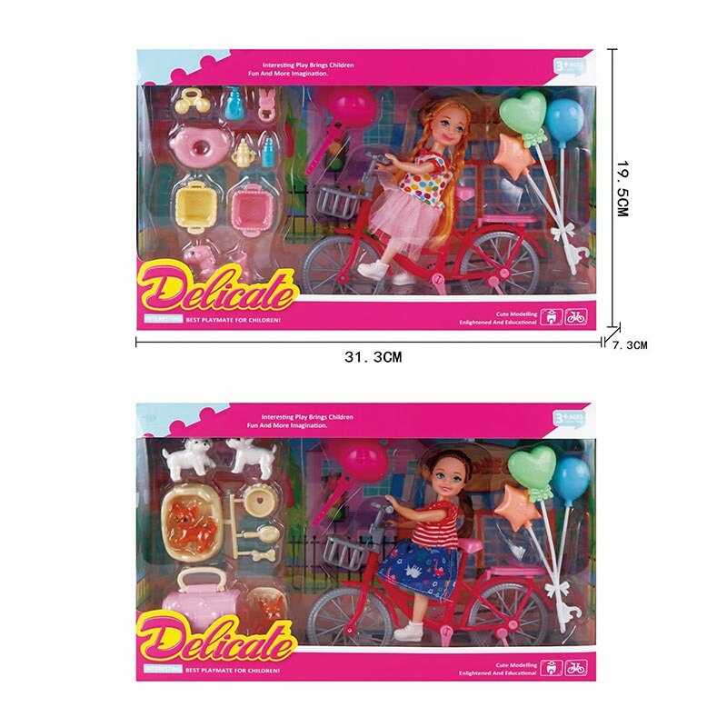 Лялька L 5-39 (72/2) 2 види, висота ляльки - 14 см, гумова голова, велосипед з кошиком, муляжі повітряних кульок, аксесуари в наборі Лялька L 5-39 (72/2) 2 види, висота ляльки - 14 см, гумова голова, велосипед з кошиком, муляжі повітряних кульок, аксесуари в наборі