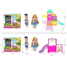 Лялька L 5-44 (96/2) 2 види, 2 ляльки, висота: 14 см, ігровий майданчик, в коробці