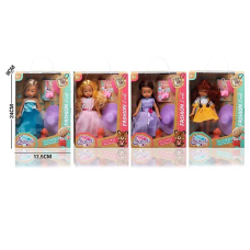 Лялька LK 2503 (96/2) 4 види, 20 см, гумова, імітація скляних очей, взуття, аксесуари, улюбленець, в коробці, ВИДАЄТЬСЯ ТІЛЬКИ МІКС ВИДІВ